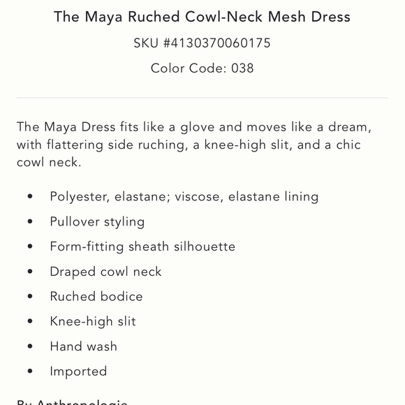 Nwt the maya ruched cowl neck mesh dress - Picture 10 of 10